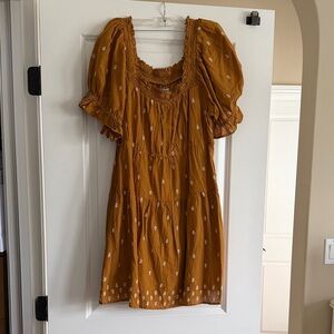 Old Navy Mustard Yellow Mini Dress with Embroidery